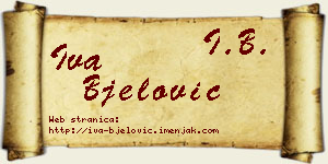 Iva Bjelović vizit kartica